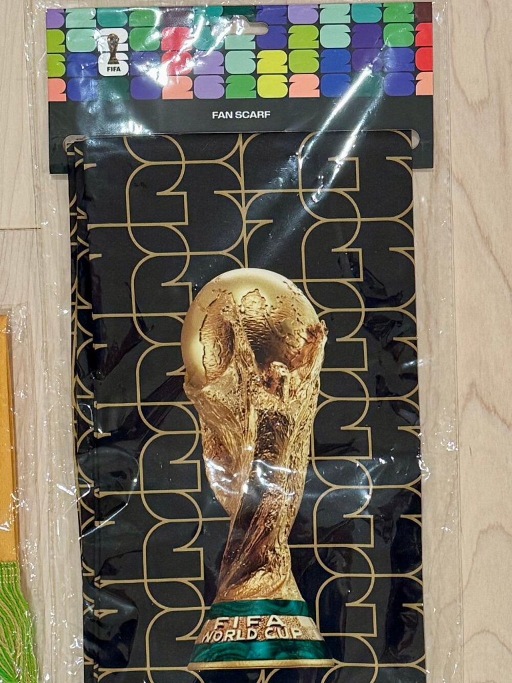 OFFICIAL 2026 FIFA WORLD CUP Trophy Scarf SOCCER Football BLACK GOLD